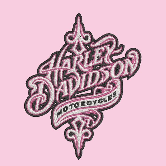 Harley Davidson Embroidered Adult Unisex Crewneck Sweatshirt Script Biker Pink - Picture 1 of 14